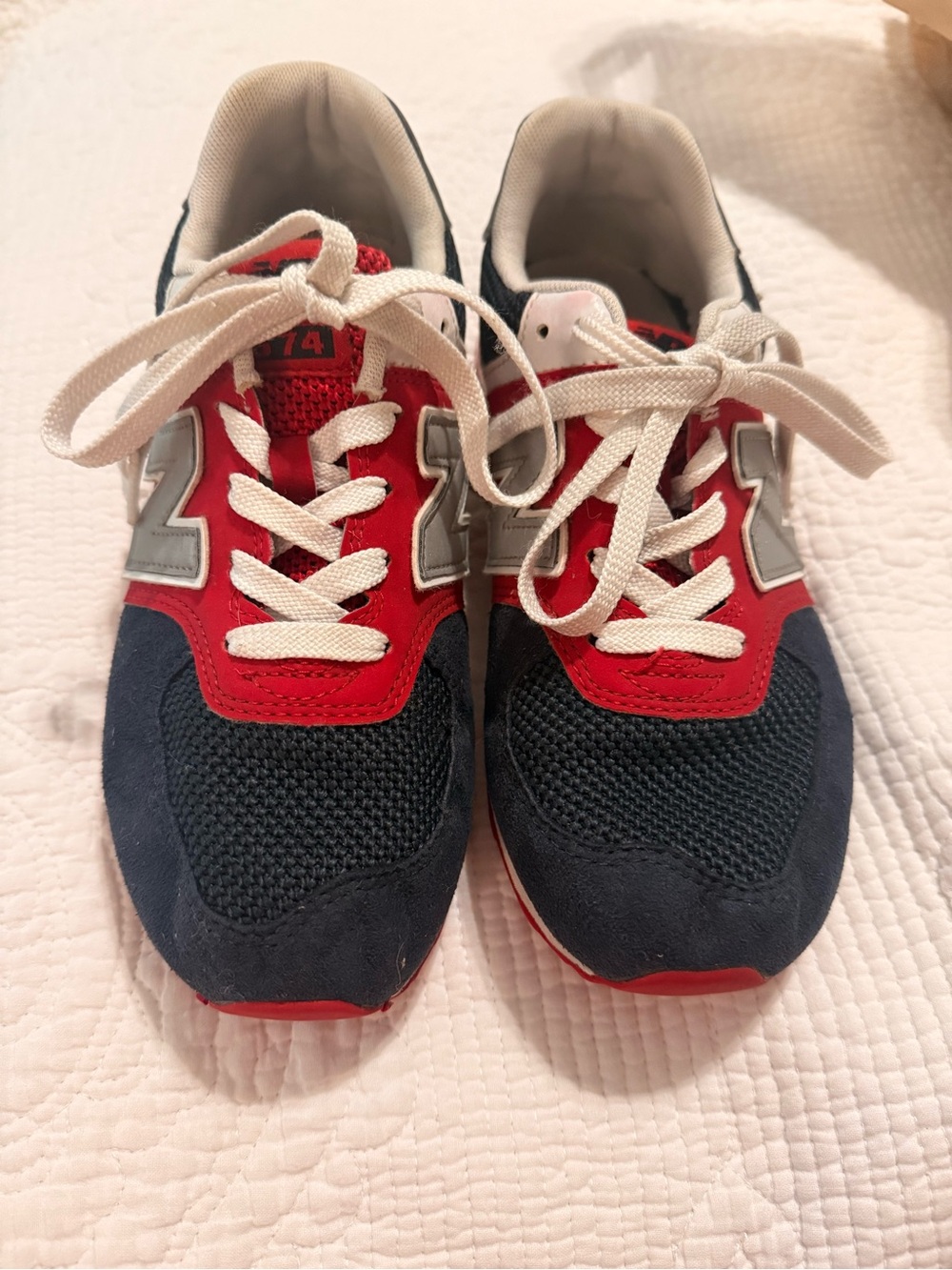 New Balance Kids Navy, Red & White Athletic Sneakers